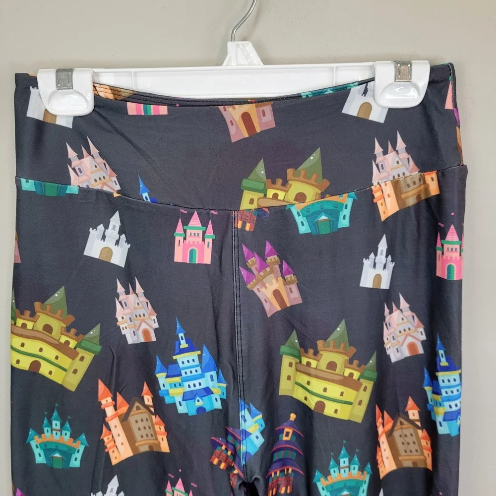Dren Designs Castles Galore Polyester‎ Spandex Ankle Leggings Plus Size